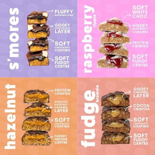 Yubi Mix Variety Box 12 Pack - Protein Bars - 99 Calories, High Protein, High Fibre, Low Sugar, Gluten Free and Dairy Free - Healthy Snacks/Nutrition Bar - Chocolate Bars - 420g - 5