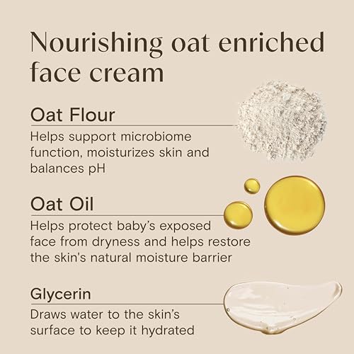 Image of Aveeno Baby Daily Moisture Face Cream, Oat Enriched Moisturizing Cream for Babies' Sensitive Facial Skin, Strengthens Skin's Moisture Barrier, Ultra-Hydrating, Non-Greasy, Fragrance-Free, 1.5 oz