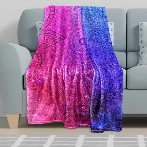 Couverture microfibre douce mandala violet plaid haut de gamme 150x130