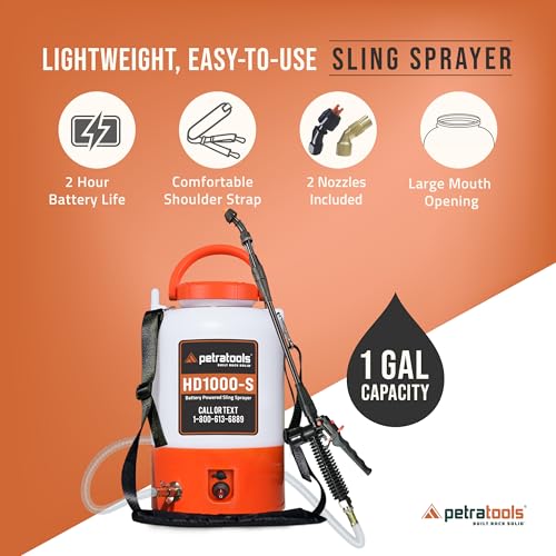 Image of PetraTools HD1000-S 1 Gallon Electric Sprayer - 2-Hour Runtime, 2 Nozzles
