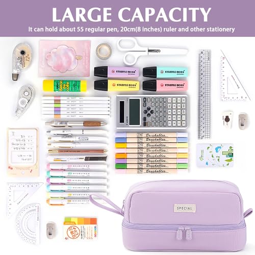 Image of MAMUNU Pencil Case Large Capacity, Pencil Case Aesthetic, Pencil Case Pen Pouch with Zipper Compartments Portable Handle, Pencil Pouch for School Office College Teen Girls Boys Adults Students