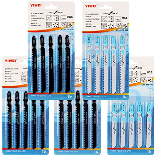 Professional Jigsaw Blades Set - 25 Pcs Jig Saw Blades for Wood Metal Plastic - Compatible With All Jigsaws Reciprocating Saws