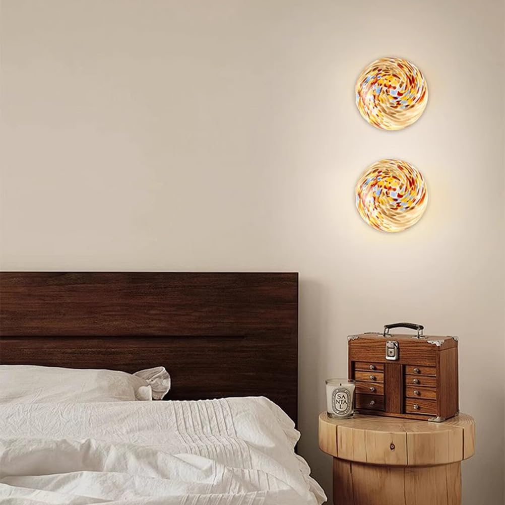 Szklane kule ścienne wewnętrzne oświetlenie ścienne, 5 W LED lampa ścienna z przyciemnianym szkłem, 3 temperatury kolorów, gniazdo G4, dekoracyjne oświetlenie ścienne okrągłe