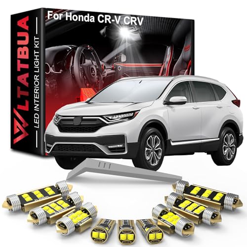 WLTATBUA LED Interior Light Kit Package Replacement for Honda CR-V CRV 2013 2014 2015 2016 2017 2018 2019 2020 2021 2022, Super Bright 6000K White License Plate Map Bulbs + Install Tool