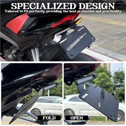 Support de plaque pliable avec LED résout la bavette lourde sur RSV4 - 7