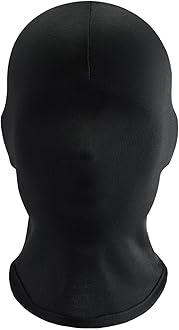 Black Full Face Mask Halloween Mask Faceless Skin Zentai Hood Masks Full Head Cover Spandex Masks Morph Face Cover for Unisex Adult Men Women Halloween Dress Up Party Costume Cosplay