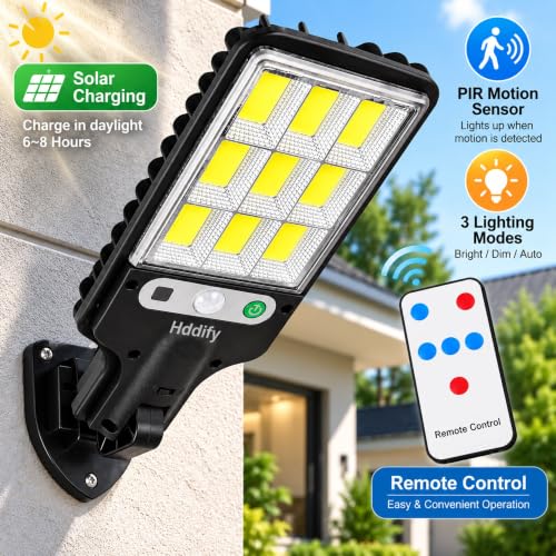 Image of Bright LED Solar Flood Lamp with Remote Control and Motion Sensor