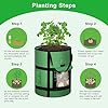 MEKOLIFE 7 Gallon Potato Grow Bags with Viewing Window, 300G Nonwoven Garden Planting Pots, Heavy-Duty Surround Handles for Gardening Supplies (2Pack Grow Bags) #5