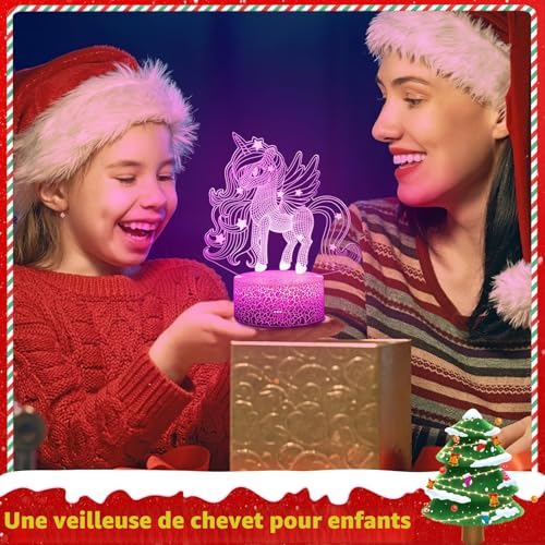Veilleuse Licorne 3D Enfant LED 7 Couleurs UneedMe