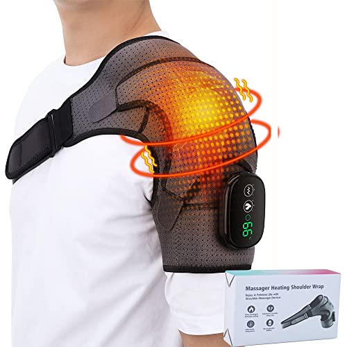 Heated Shoulder Wrap Shoulder Heating Pad Heated Shoulder Massager 3 Vibration Heating Modes Relax Shoulder Heat Massage.