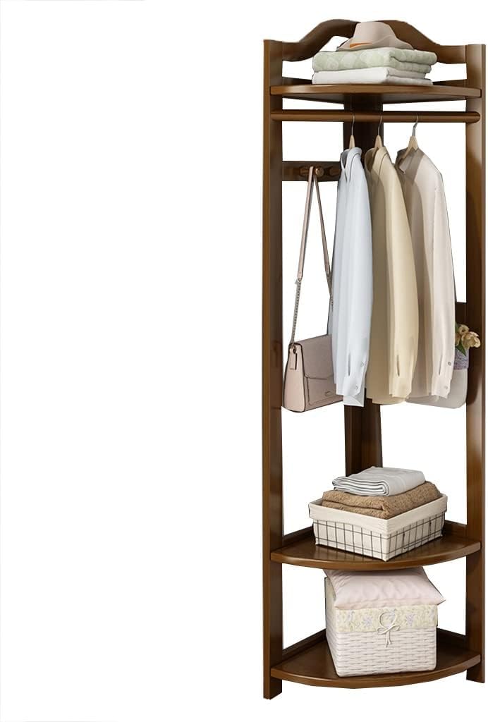 FGXHHS Freestanding Wood Entryway Hall Tree with Shoe Storage and Coat Rack, Space-Saving Corner Stand for Home Office Organization