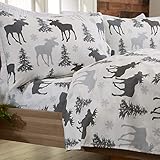 4-Piece Lodge Printed Ultra-Soft Microfiber Sheet Set. Beautiful Patterns Drawn from Nature,...