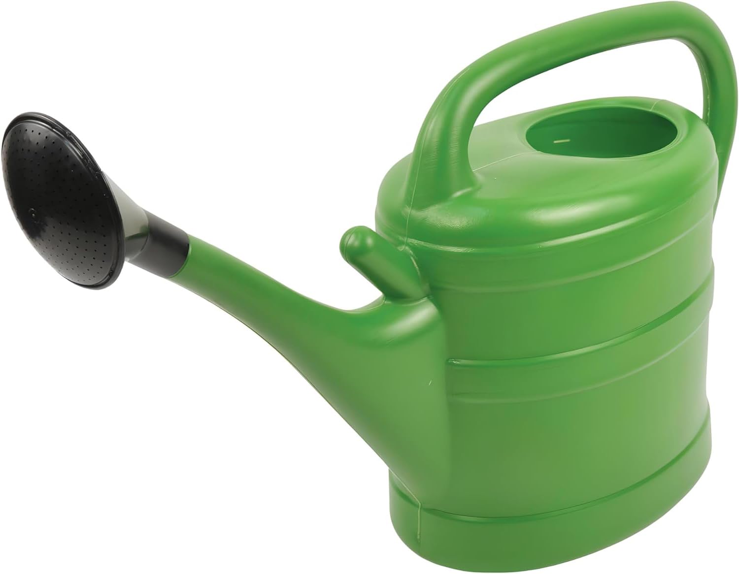 PRADICHI 6 Litre Green Plastic Watering Can, Lightweight Garden Watering Can with Long Spout & Detachable Rose Sprinkler Head, Ergonomic Handle for Indoor & Outdoor Plant Care (6 Litre)
