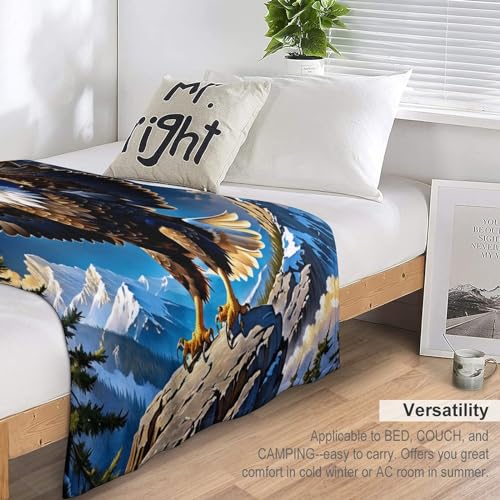 Couverture Aigle plaid lit canapé linge de lit flannel chaude 130x150 - 6