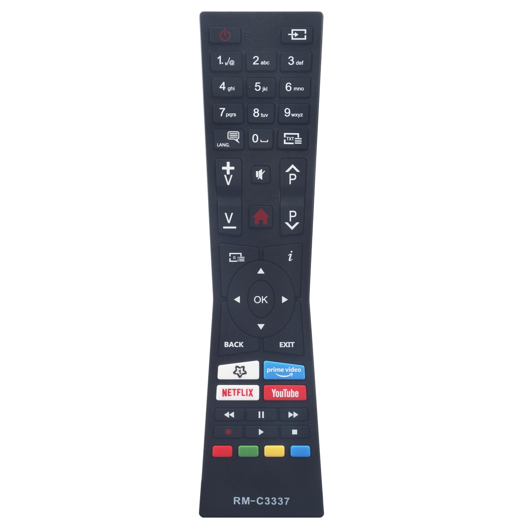 Telecomando Sostitutivo AULCMEET RM-C3236 Per TV JVC 24''-40'' 4K LED Smart, Modelli LT-24C685, LT-40C880, RC43101