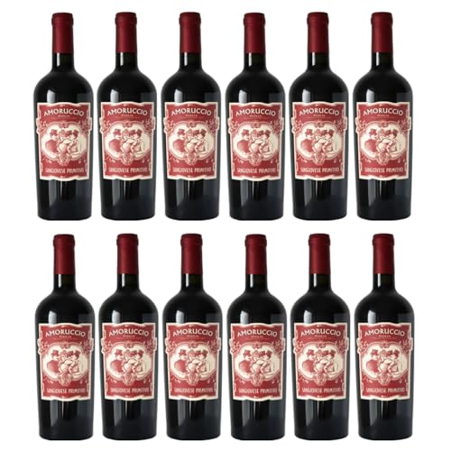Rocca - Amoruccio Sangiovese-Primitivo Puglia IGT Rotwein Italien rot trocken inkl. FeinWert E-Book (12 x 0,75l)