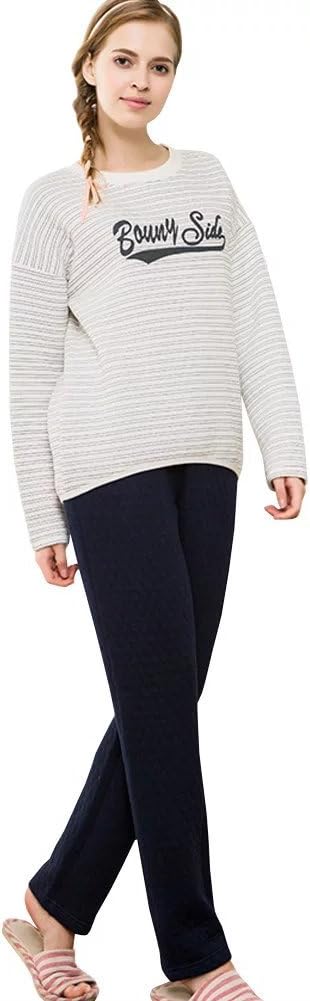 Wxian Women's Winter Warm Comfortable Sleepwear Pjs Pajama Set Nighty