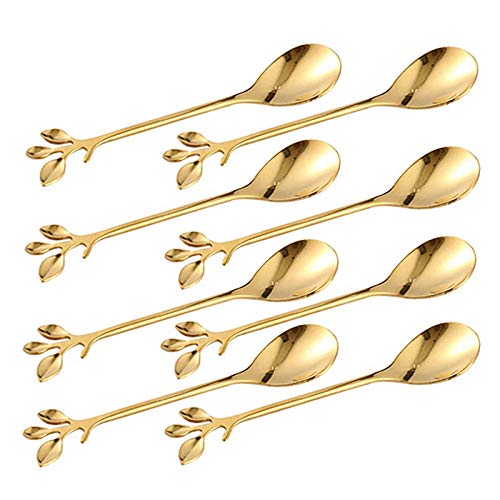 CTRLZS Ice-Cream Tea Stirring Spoons Retro Dessert Demitasse Espresso Spoons Cutlery Kitchen Tableware 1 Set of 8 Pieces
