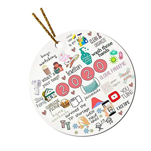 Poiuqew Ornamento de quarentena de 2020 A Year to Forget 2020, ornamento engraçado de quarentena nov