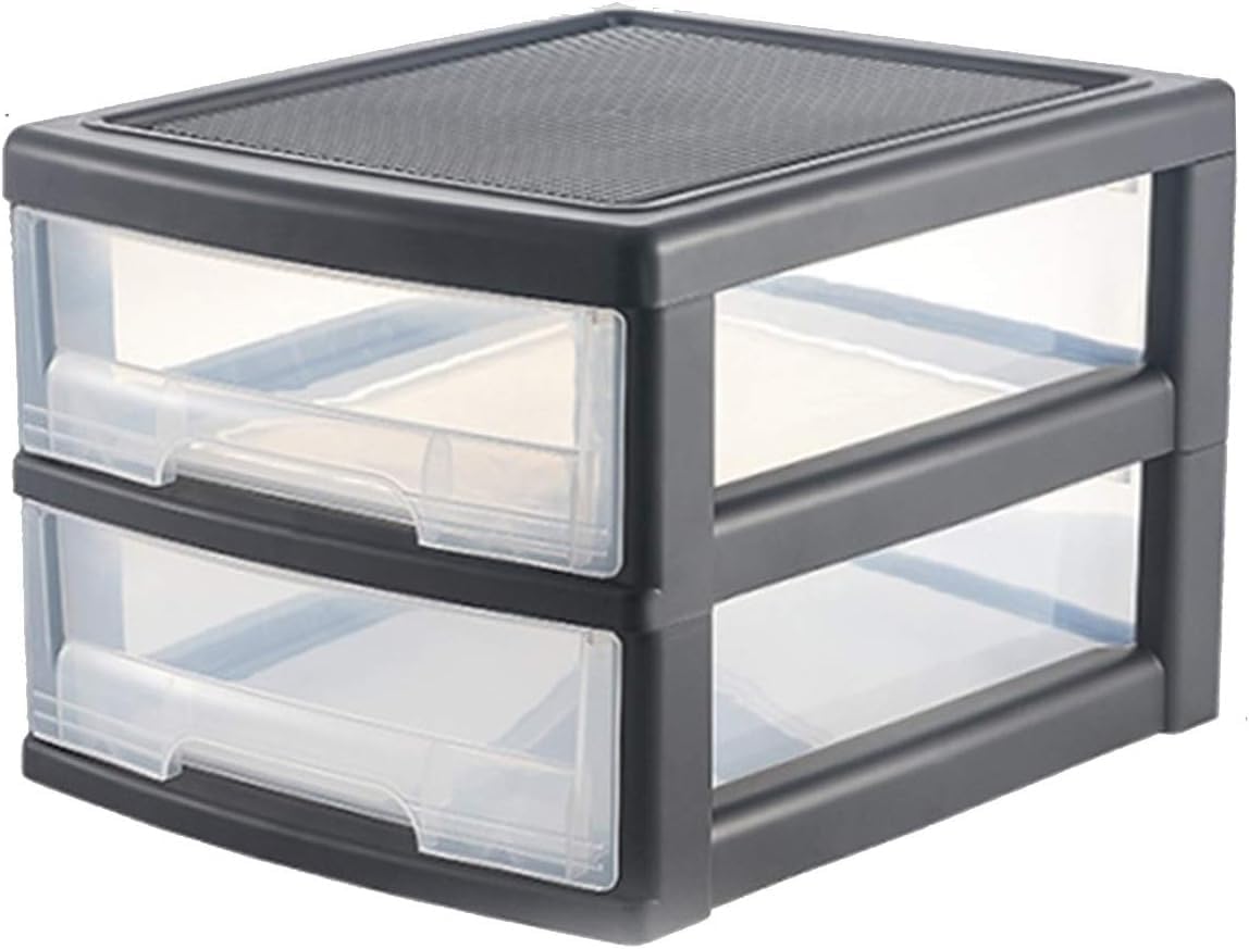 Storage Bins Cabinet Desk, Rack Folder Desktop Drawer Plastic Finishing Box Multi-Layer Kitchen/Living Room/Bedroom(2 layers)
