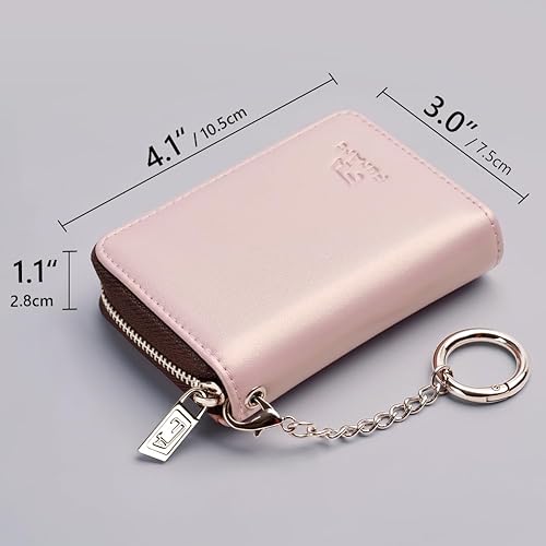 Miniatura 163 de FurArt - Cartera para tarjetas de crédito, soporte para tarjetas con cremallera para hombres y mujeres, bloqueo RFID, cartera con llavero
