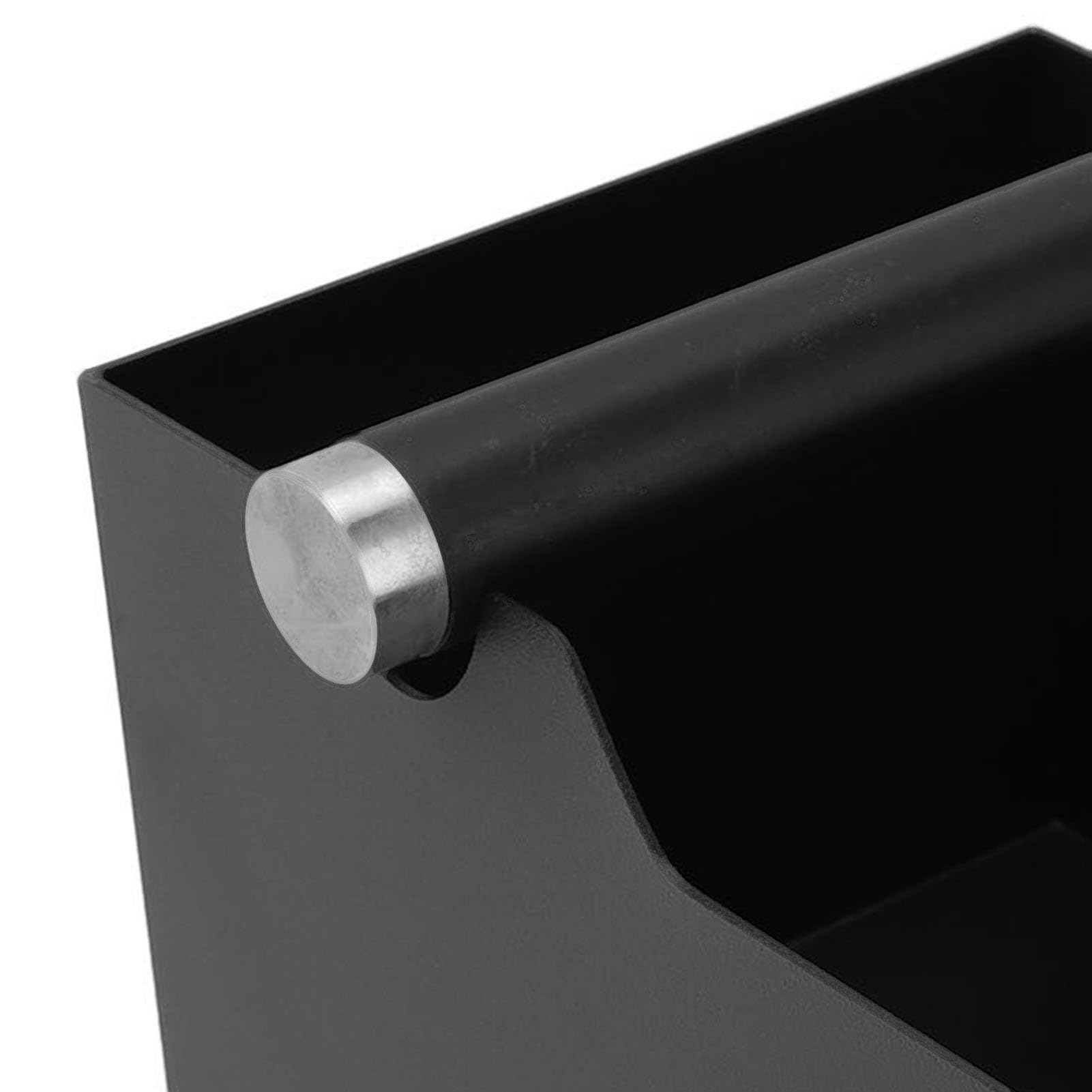 Bewinner Stalowe Pudełko na kawę ze zdejmowaną poprzeczką, Kosz na śmieci Fusy do 20,5 X 14,5 Cm - Styl Baristy, Trwały i Stabilny do Domu i Kawiarni