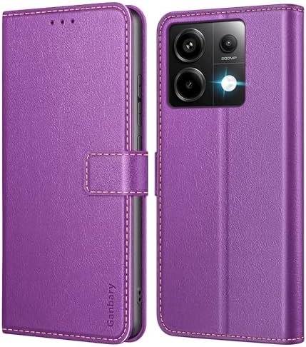 Ganbary Cover Libro In Pelle Per Xiaomi Redmi Note 14 Pro 4G | Borgogna, Con Porta Carte E Supporto