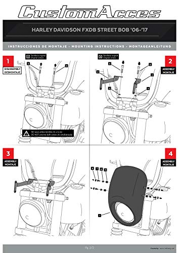 Customacces Verkleidungscheibe Modell Anarchy Schwarz für Harley Davidson Dyna Street Bob FXDB 20’-22’