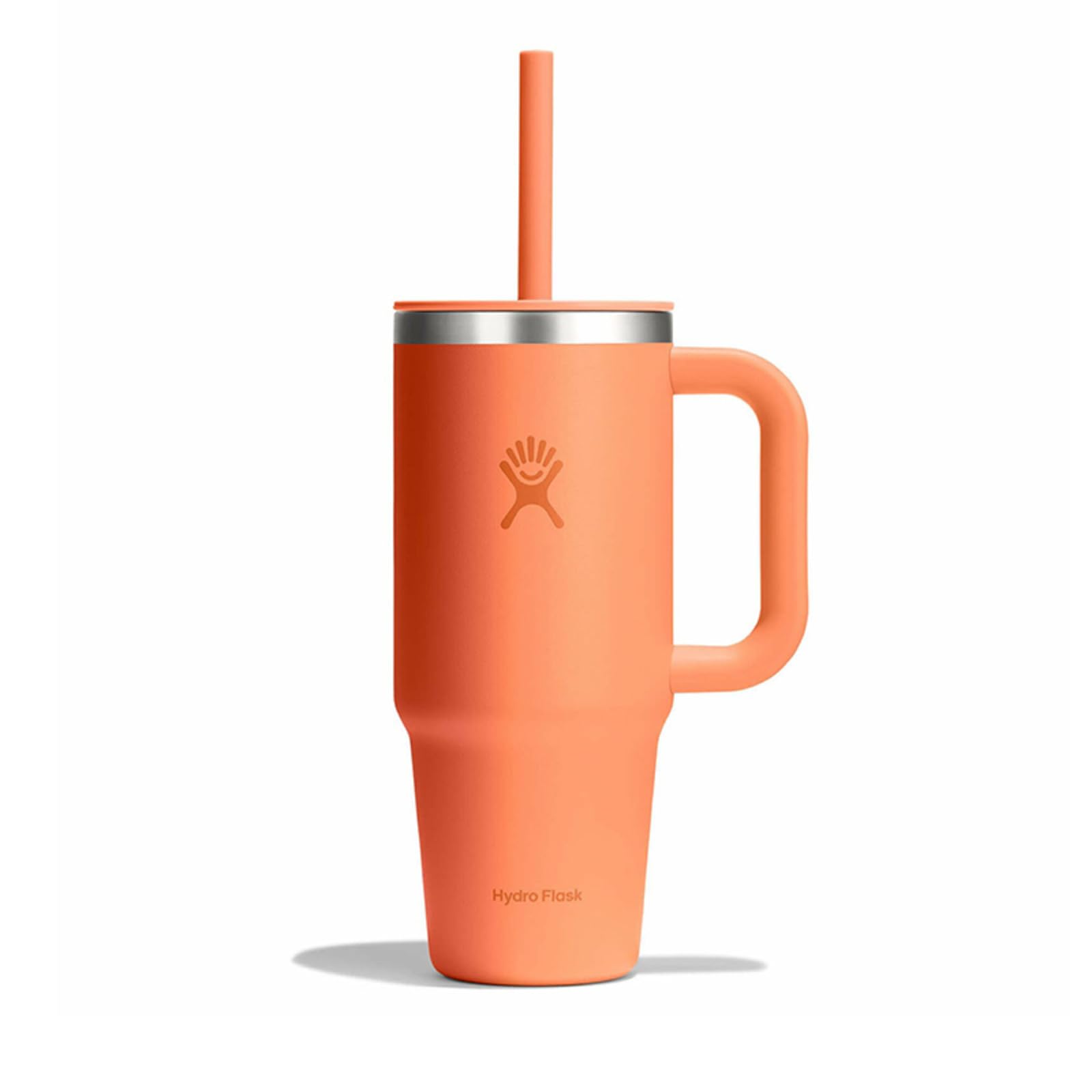 Hydro Flask - Travel Tumbler 709 ml (24 oz) with Closable Press-in Straw Lid - Stainless Steel - Double Wall Vacuum Insulated - Splash Resistant lid - Nectar