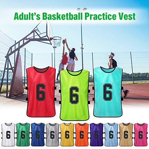 Andoer 6 PCS Adultos Basquete Pinnies Camisas de basquete de secagem rápida Colete de treino da equi