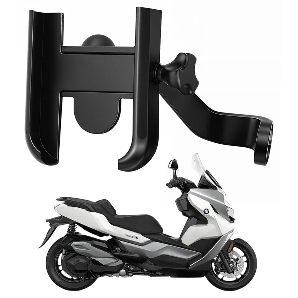 WHIPONE Metal CNC Mobile Holder for Scooter, Scooty & Motorcycle Compatible for BMW C 400 GT, Mirror Mount, 360° Rotation, Strong Anti-Slip Grip, Wide Adjustable Fit for All Smartphones (Black)-picture-16