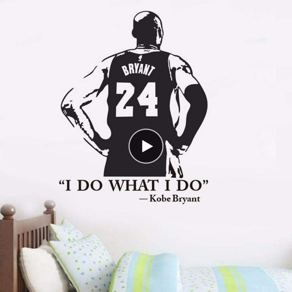 Dwqlx Basketball Vinyl Wall Decal Kobe Bryant Wall Sticker Famous Basketball Player Wall Poster Boys Room Decoration Wall Mural 57 * 74 cm