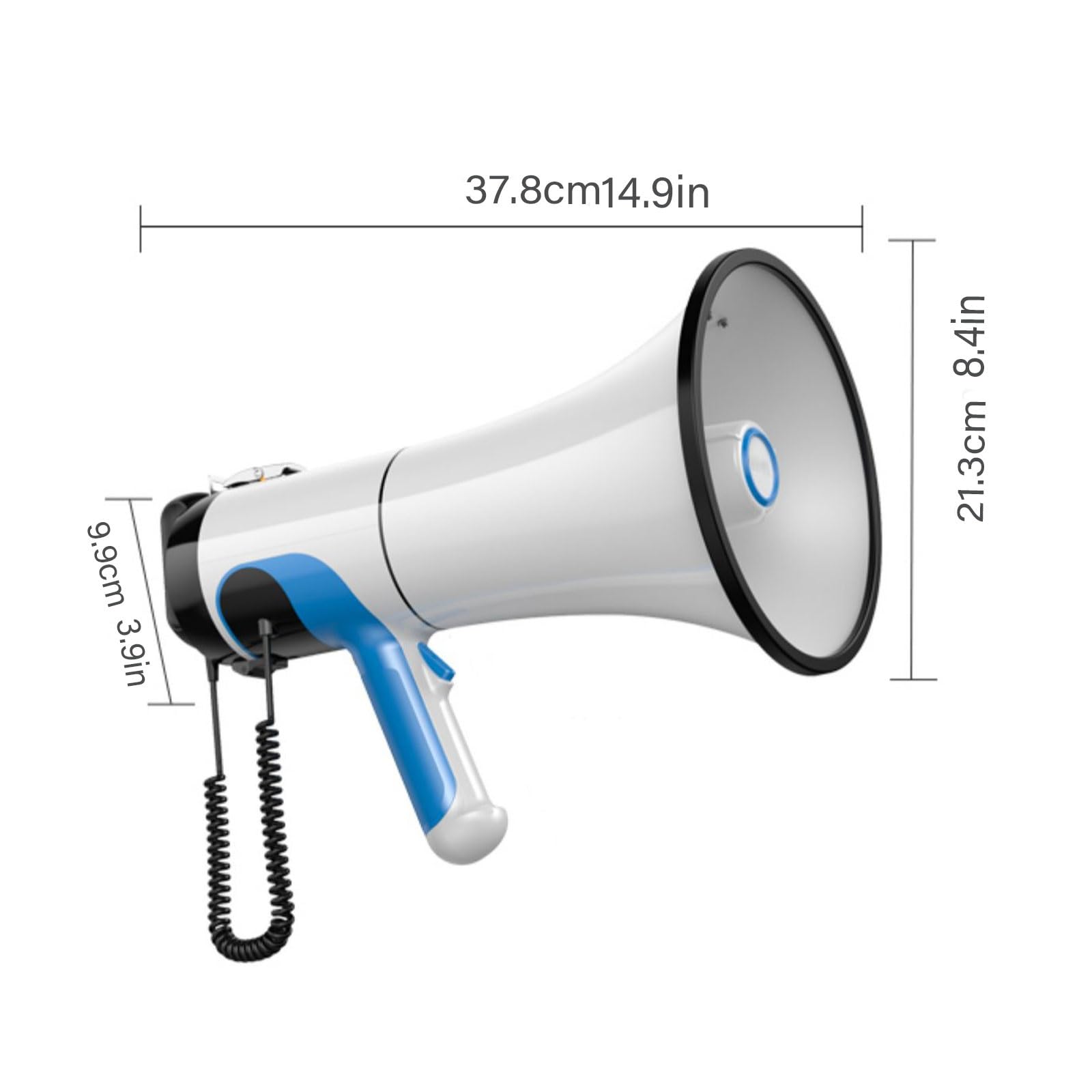 Megáfono de Alta Potencia de 80 W con batería de 2200 mAh: Amplificador de Voz Potente para Deportes en Interiores y Exteriores, emergencias, Entrenadores y guía de multitudes.