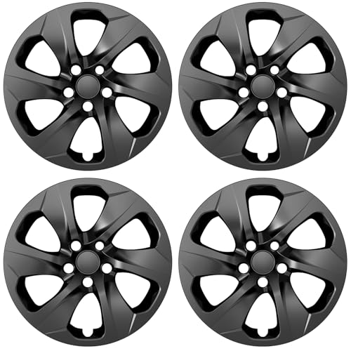 TangMiGe 4-Pack 17 inch Hubcaps Compatible with Toyota RAV4 2019 2020 2021 2022 2023 2024 2025, Hub Caps Wheel Covers Skins, Snap On Rim Cover (Bright Black Color)