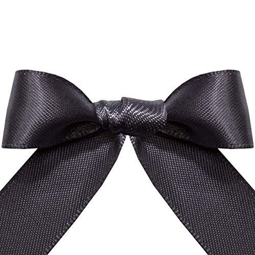 Image of Morex Ribbon 08816 /50-077 Double Face Satin Ribbon, 3 /8 inch x 50 Yd, Charcoal