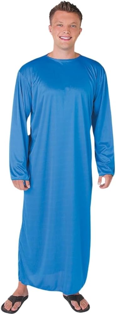 Fun Express Adult Blue Wiseman Robe for Christmas - King Costume for Men Biblical Nativity Play | Three Kings Wise Man Costume Adult Church Pageant | Premium Polyester Construction Fits 44" Chest