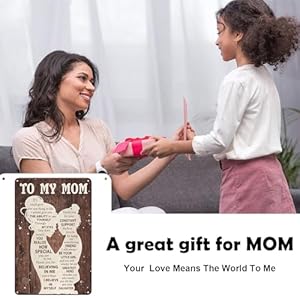 To My Mom Sign - Heartfelt I Love You Mom Gift from Daughter, Home Decor for Kitchen, Bedroom, Office 12" x 8" (3130) To My Mom Sign Heartfelt I Love You Mom Gift from Daughter Home Decor for Kitchen Bedroom Office 12 x 8 3130
