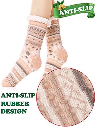 Image of EBMORE Women Slipper Fuzzy Socks Fluffy Cozy Cabin Warm Winter Soft Thick Comfy Fleece Non Slip Home Socks