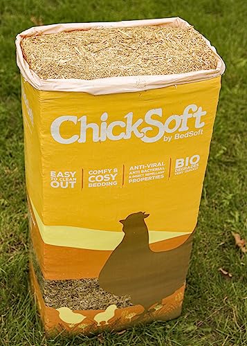 Chicksoft by Bedsoft Chicken Bedding 16KG Premium Low Dust Wheat Straw for Poultry Coops & Brooders Anti-Bacterial & Anti-Viral Treated with Insect Repellent Oils Ideal for Chicks Hens & Ducks