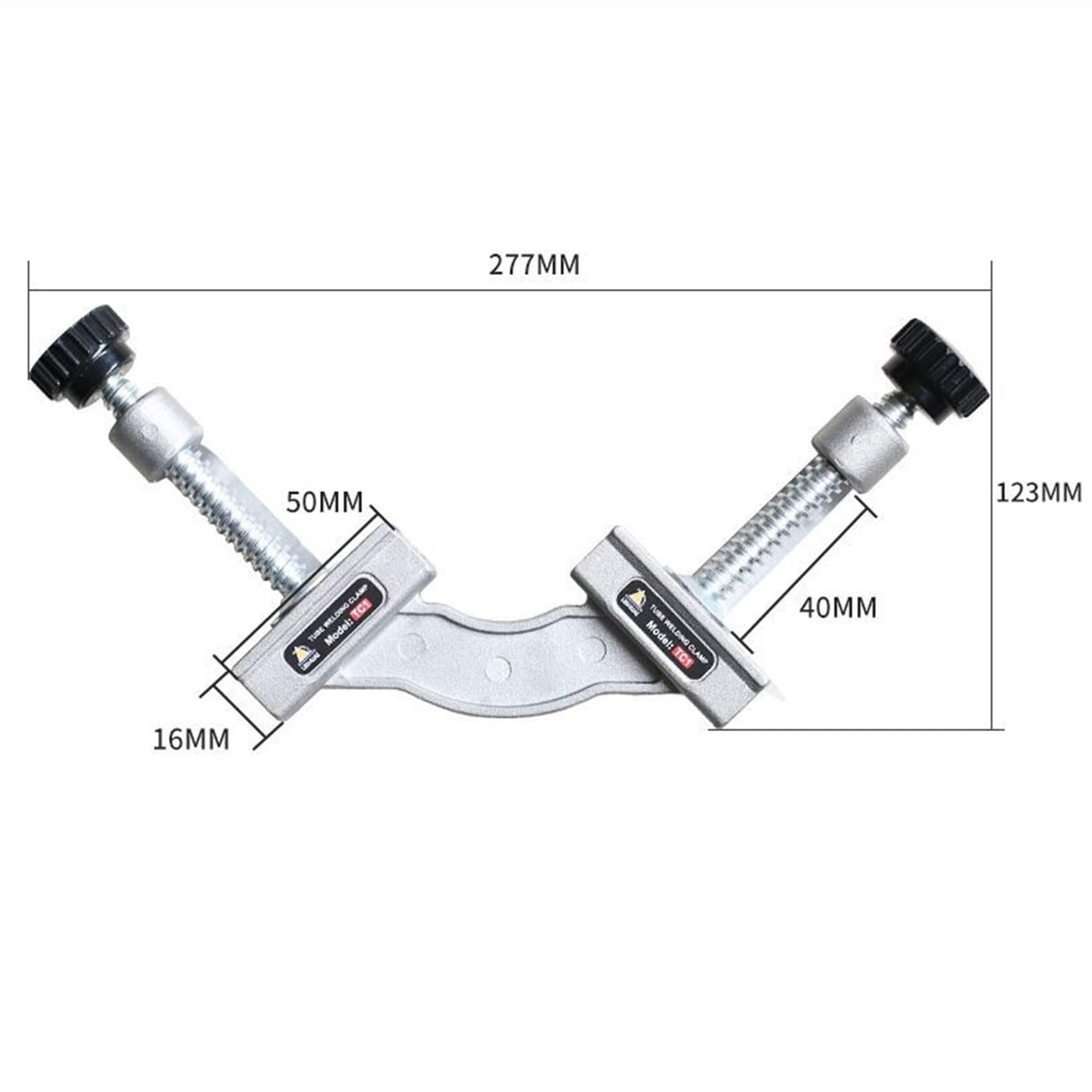 Aluminum Alloy Adjustable Tube Clamp Right Angle Fixture 10-180° Quick-Release Handle for Welding Woodworking