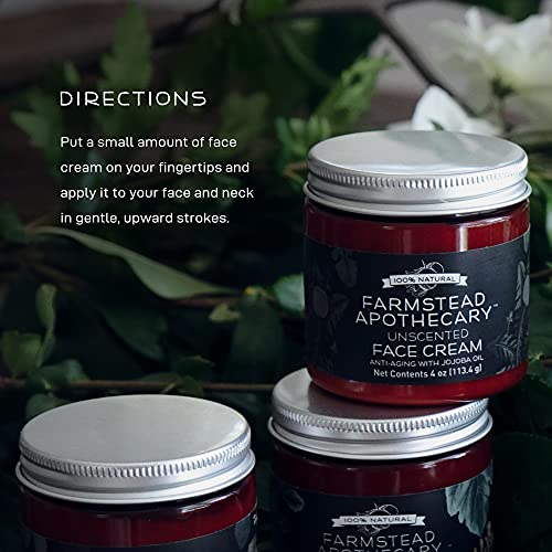 Farmstead Apothecary 100% Natural Anti-Aging Face Cream With Jojoba Oil, Unscented 4 Oz #TOP4
