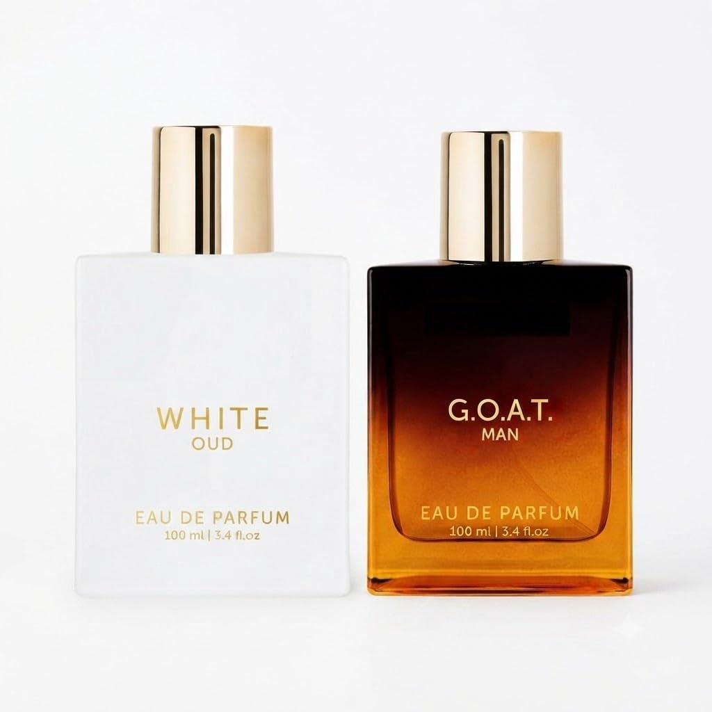 Luxury WhiteOud &Goat Eau De Parfum 100ml Each, Pack of 2 | Long-Lasting Fragrance Duo for Men & Women | Premium Perfume Spray | Elegant Daily & Evening Scents