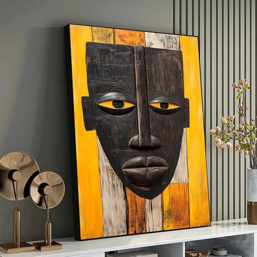 Tableau sur toile africain pour sublimer votre salon avec une peinture de visage tribal