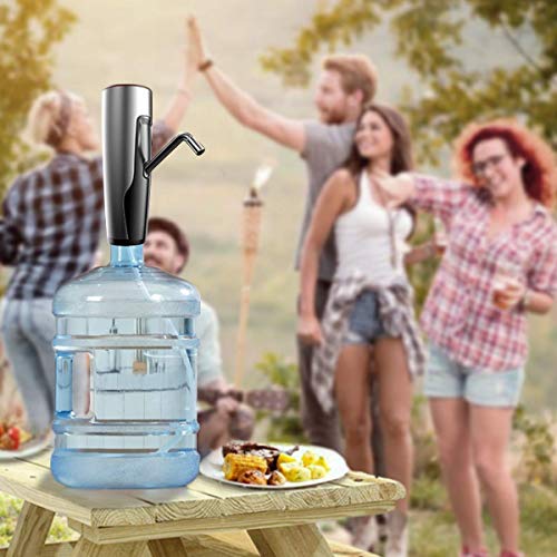 Qefuna 5 Gallon Water Dispenser Water Pump for 5 Gallon Bottle Water Jug Pump Water Bottle Pump 5 Gallon Dispensador De Agua Universal USB Charging Automatic Drinking Water Pump(Grey)