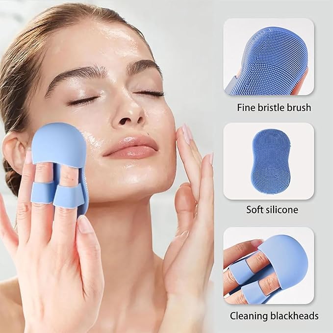 Image of Face Scrubber for Women and Men, Silicone Face Cleansing Brush Face Scrubbers Soft Exfoliators Cleaning Tool Massage Washing Pore Cleanser Pimples Blackhead Remover Deep Cleans Skin Care 1pcs