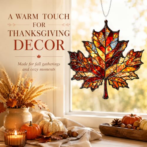 Thanksgiving Decor, Autumn Fall Decor, Maple Leaf Suncatcher - Image 3