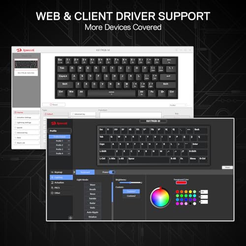 Image of Redragon K617 HE Rapid Trigger Gaming Keyboard, 60% 61 Keys Wired Mechanical Keyboard w /Hyper-Fast Actuation, Dedicated Hall Effect Magnetic Switch, Actuation Point Adjustable, Essential Black