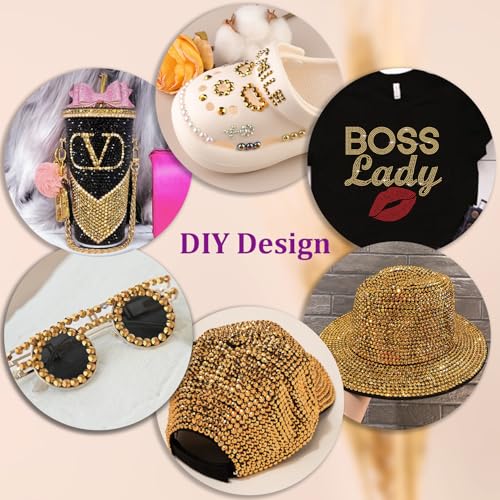 Image of Resin Jelly Rhinestones for Crafting with B7000 Jewelry Glue, 2 Boxes Gold Flatback Crystals with 3Pcs 10ml Glue, Bedazzling Non Hotfix Gems for DIY Tumblers Clothing Shoes Manicure
