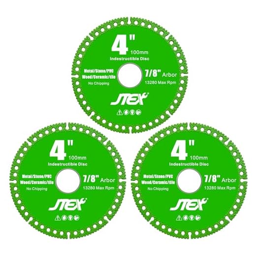 3-Pack Diamond Saw Blades 4 x 7/8" Multi-Purpose Angle Grinder Discs for Cutting Tile, Metal, Marble, Stone, Plastic