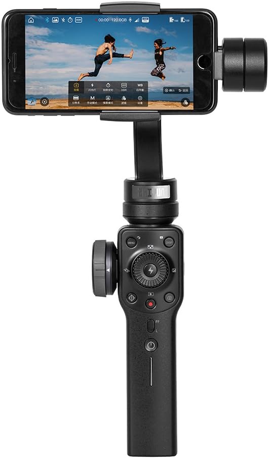 Zhiyun Smooth 4 3 Axis Handheld Gimbal Stabilizer with Triple Cold Shoe Mount Extension and Tripod for iPhone x 8 7 6plus Android Smartphone Samsung Galaxy S8 Note 8/GoPro Hero 6/5/4/3 New Smooth-Q